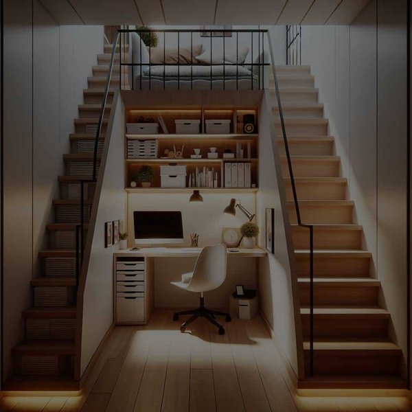 How to Design a Small Home Office in an Under-Stair Space Efficiently?